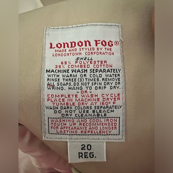 London Fog - 80s vintage classic long waterproof beige coat from UK - Picture 8 of 10
